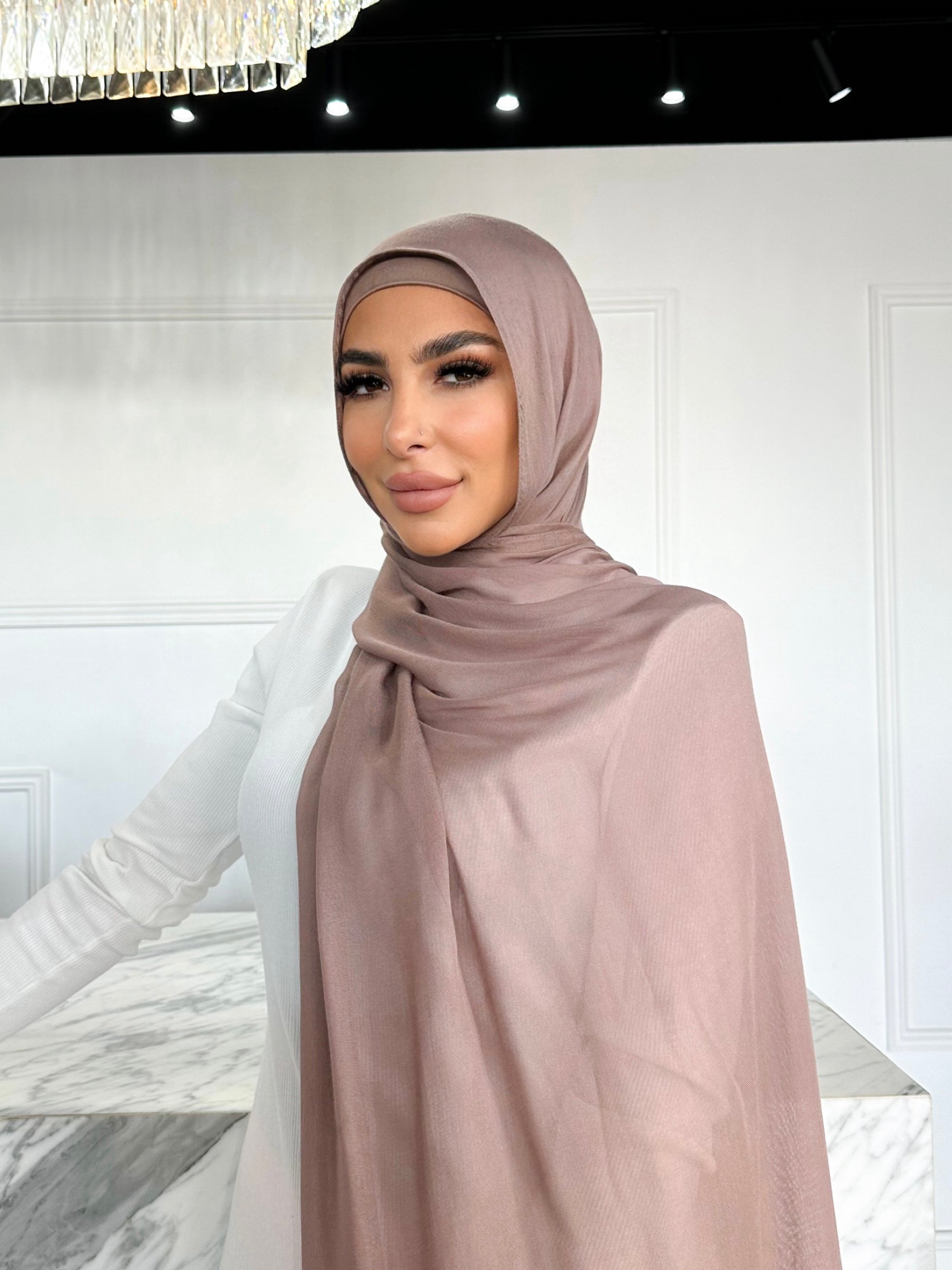 SILK LOOK HIJAB- ASH MOCHA main image 1