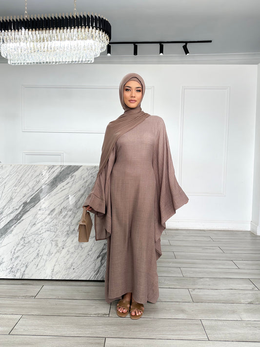 Butterfly Abaya - Mocha