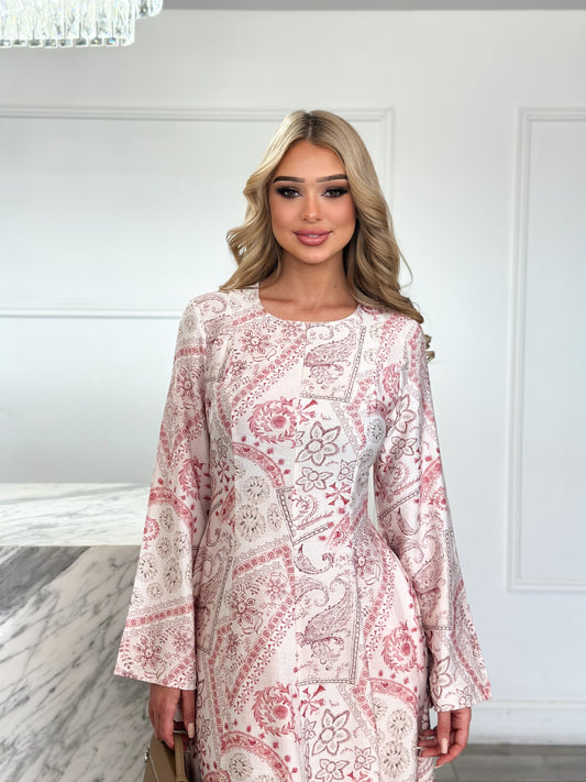 Hajar Dress - Pink Print