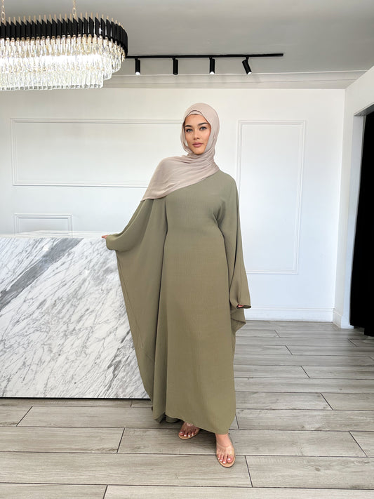 Annie Butterfly Abaya - Khaki