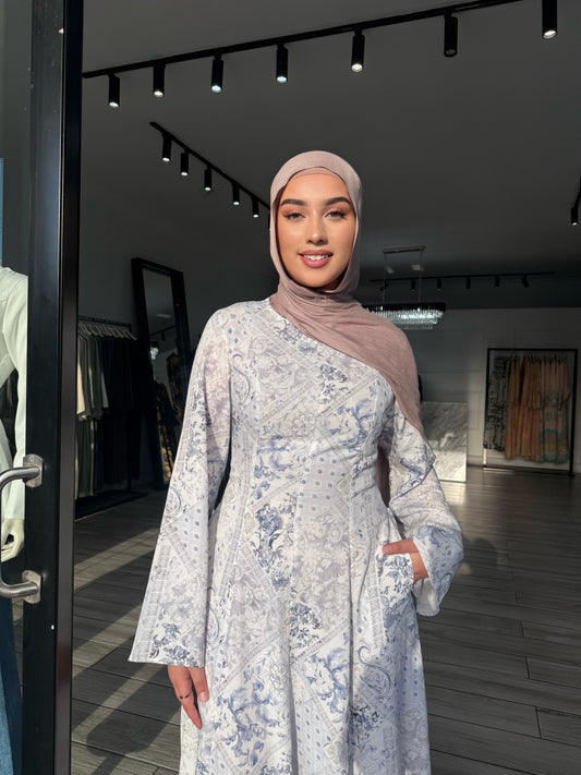 Hajar Dress - Blue Print