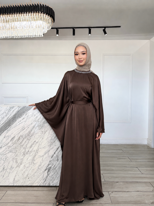 Satin Batwing Dress