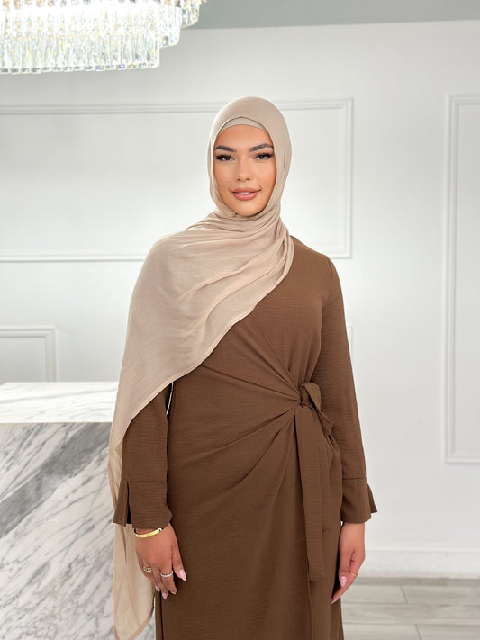 Sidra Wrap Dress - Brown