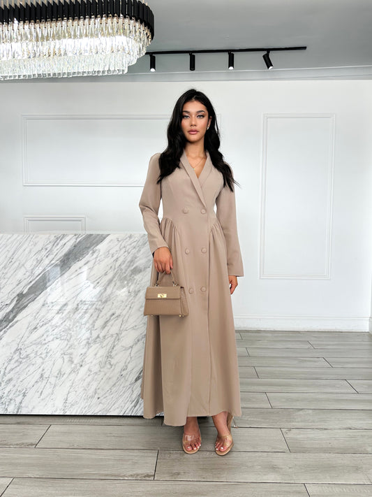 Carly Coat Dress - Nude