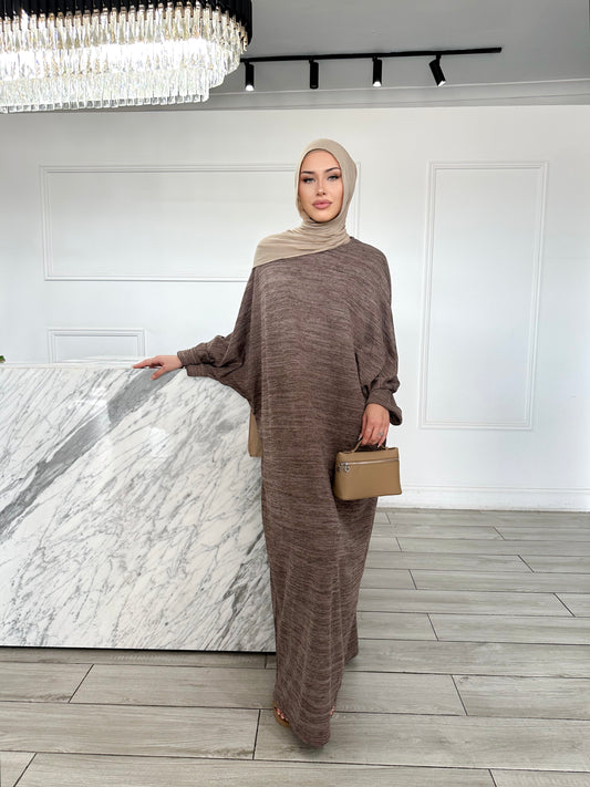 Knit Abaya - Mocha
