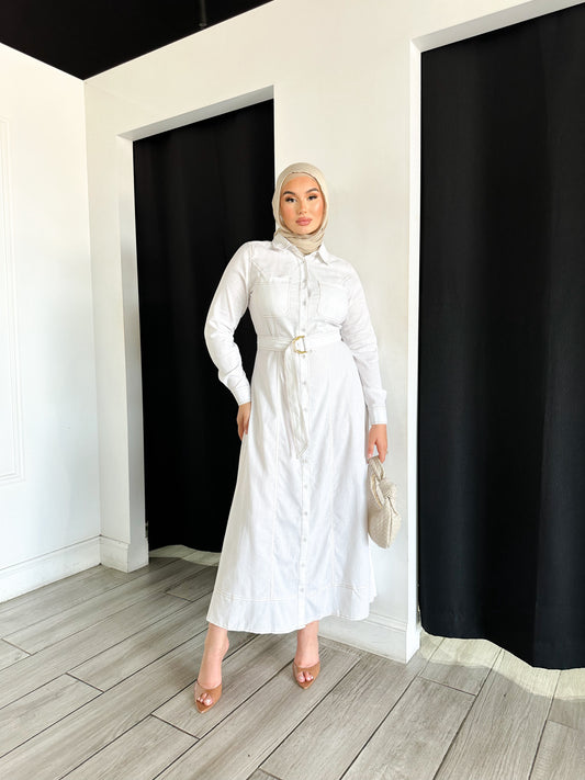 Hamsa Dress - White