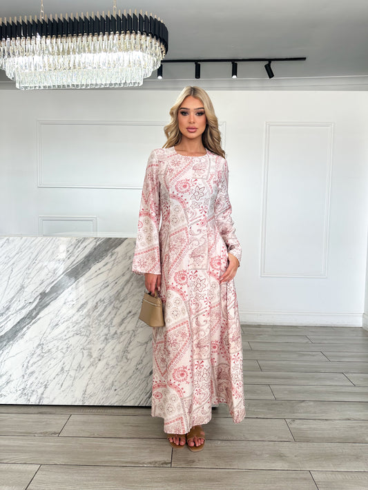 Hajar Dress - Pink Print