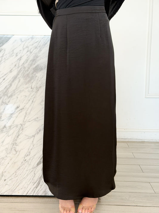 Final Sale - Satin Skirt - Black
