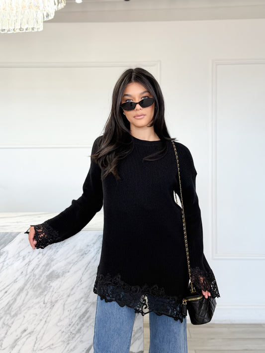 Lace Jumper - Black