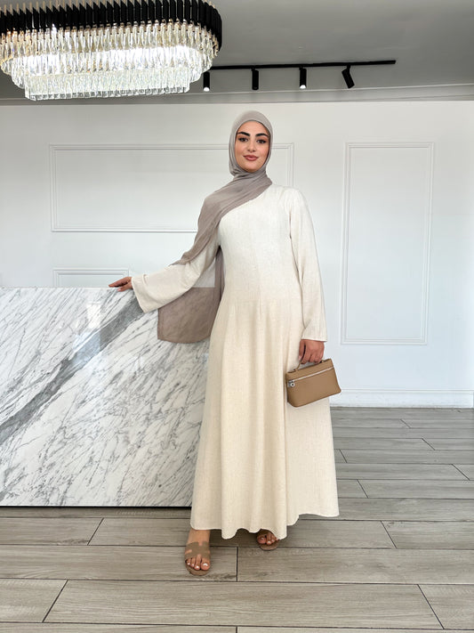 Hajar Dress - Linen Oatmeal
