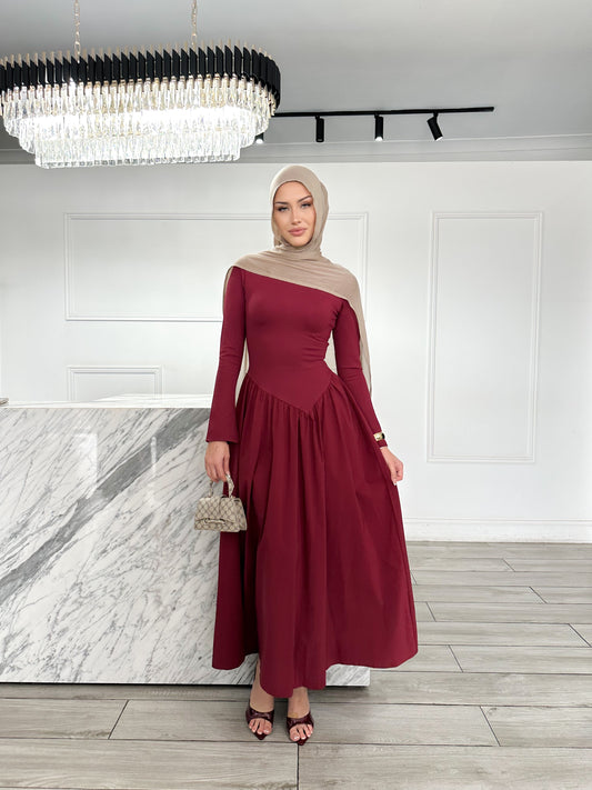 Jasmin Dress - Burgundy