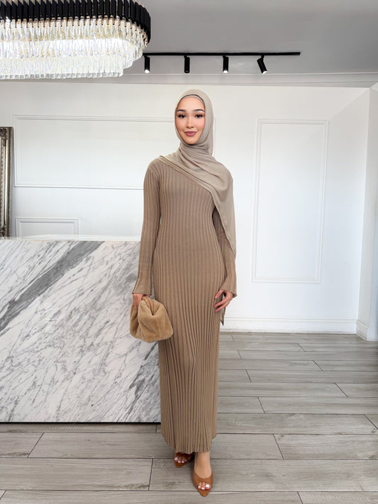 Riba Knit Dress - Khaki