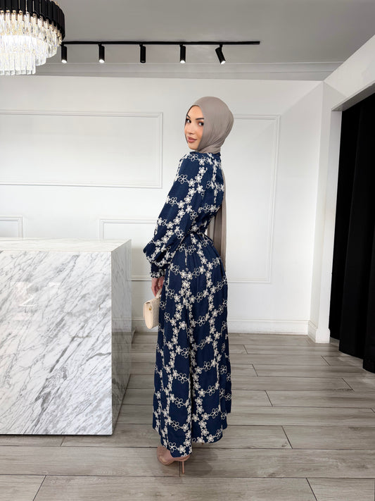 Farah Dress - Navy