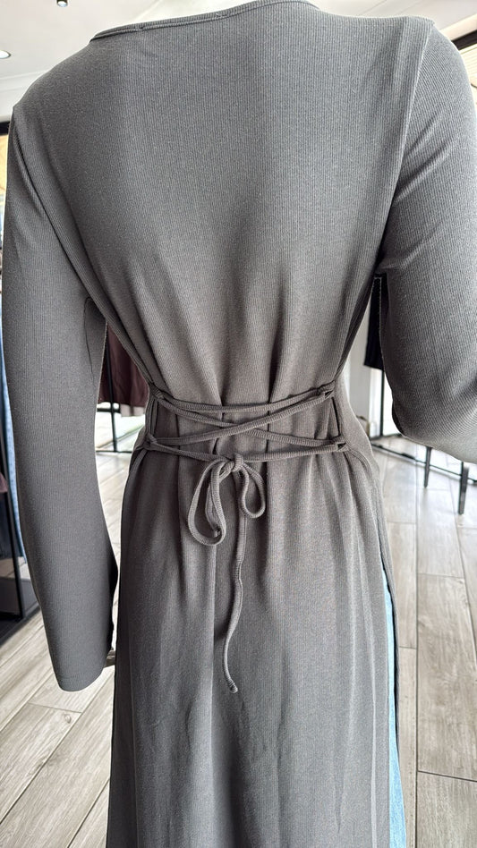 Split Maxi Top - Olive