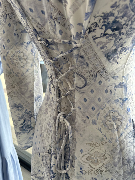 Hajar Dress - Blue Print