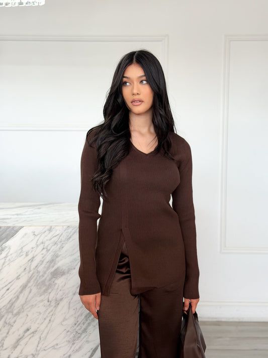 Lena Knit Top - Chocolate
