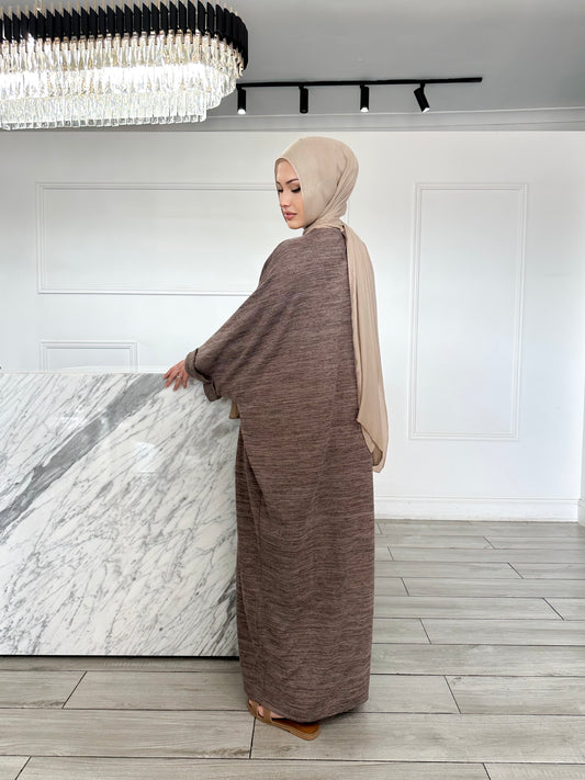 Knit Abaya - Mocha