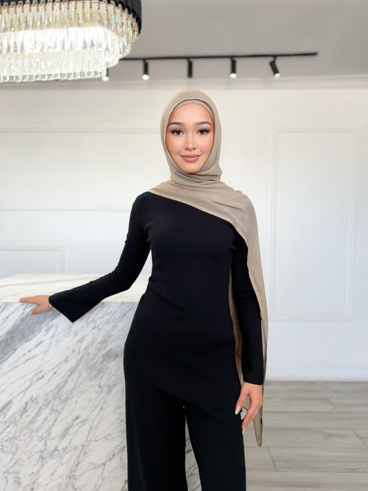 Asym Knit Set - Black