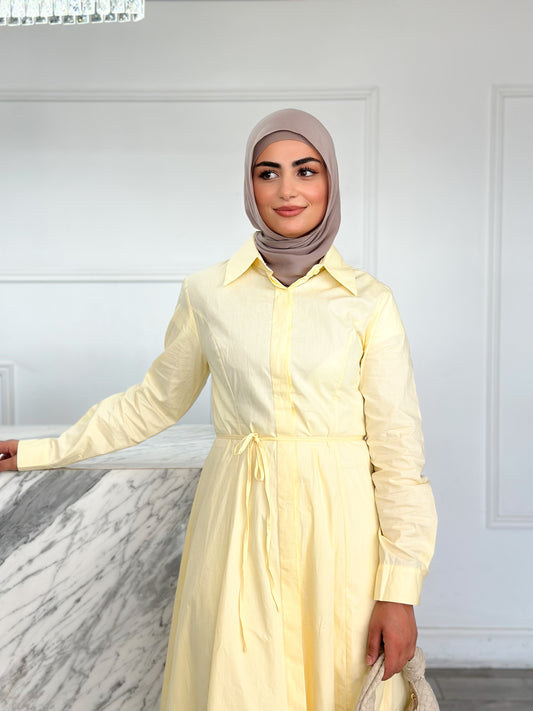 Shirt Dress - Butter Yellow
