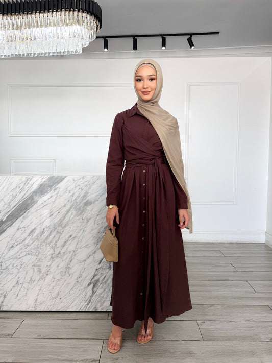 Chiara Dress - Burgundy