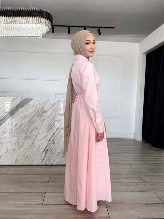 Shirt Dress - Baby Pink