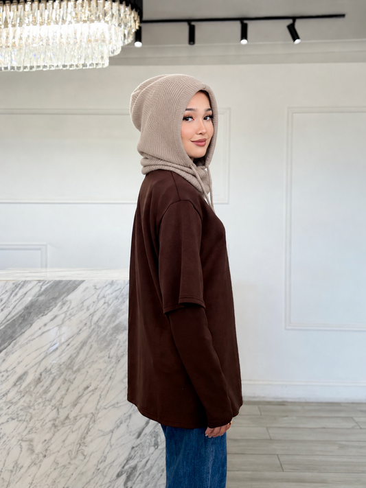 Knit Hoodie - Stone