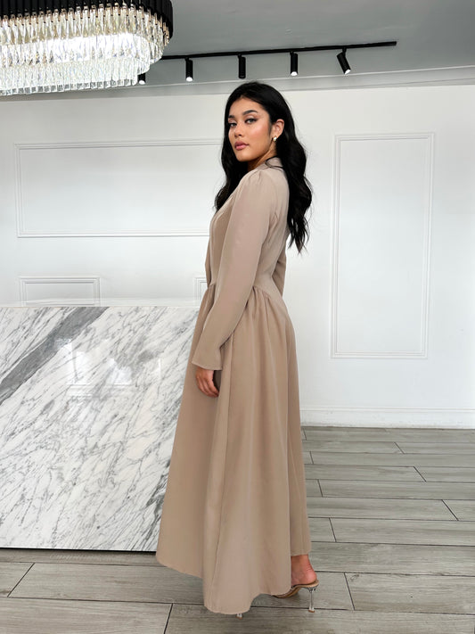 Carly Coat Dress - Nude