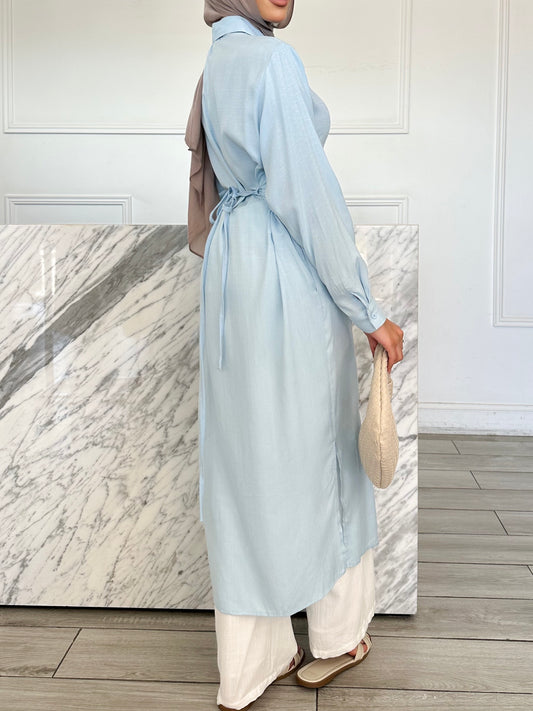 Longline Shirt - Baby Blue