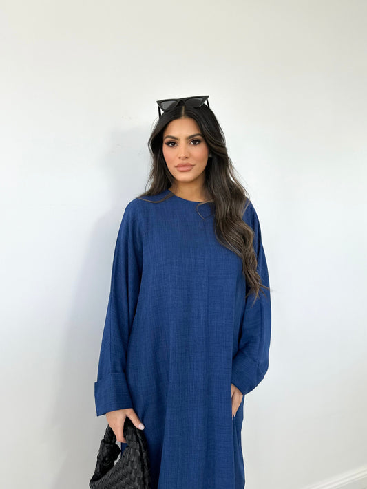 Batoul Batwing Dress - Dark Blue