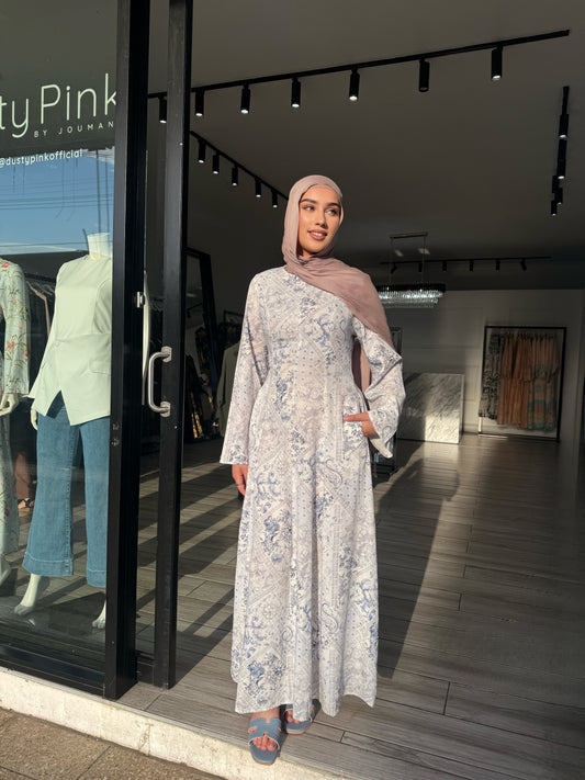 Hajar Dress - Blue Print
