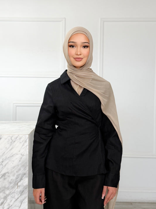 Linen Wrap Set - Black