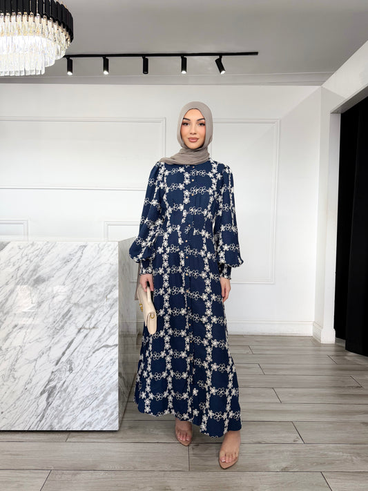 Farah Dress - Navy