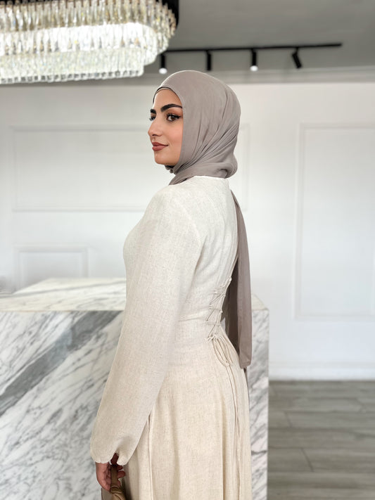 Hajar Dress - Linen Oatmeal