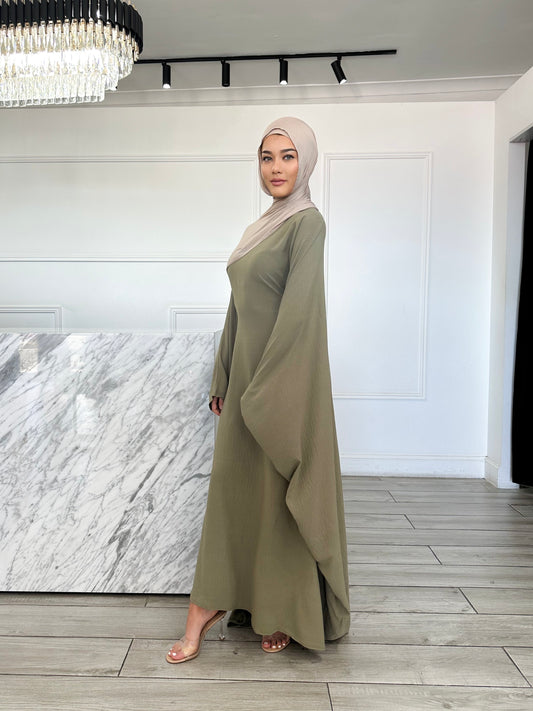 Annie Butterfly Abaya - Khaki