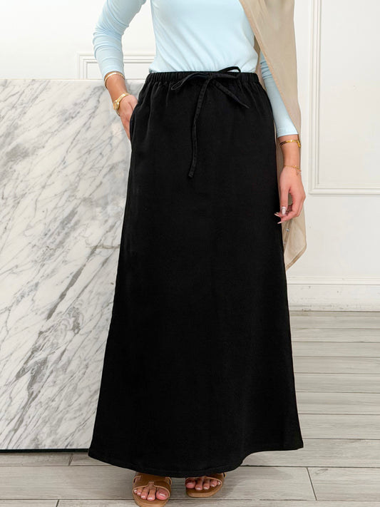 Rosie Denim Skirt - Black