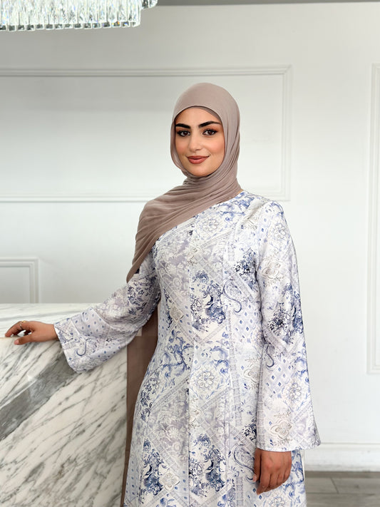 Hajar Dress - Blue Print