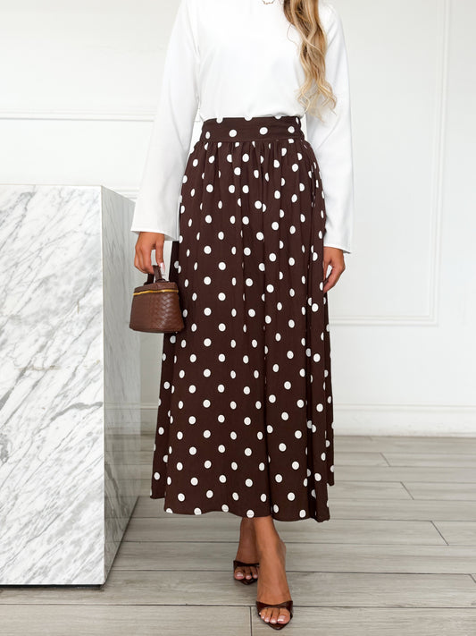 Polka Dot Skirt - Chocolate