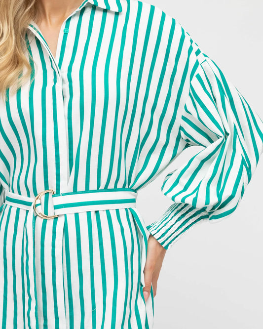 Oversized Stripe Shirt - Green