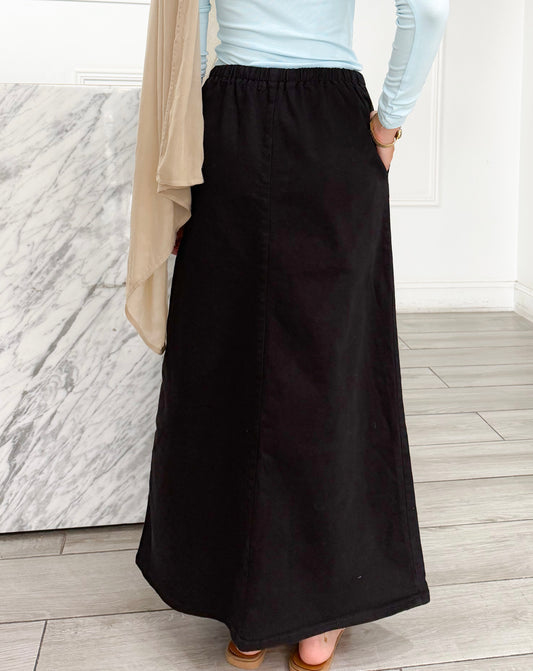 Rosie Denim Skirt - Black