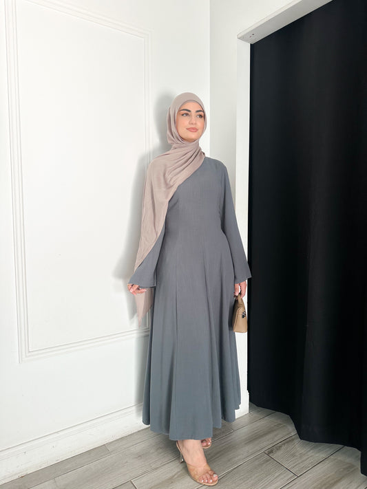Hajar Dress - Linen Charcoal
