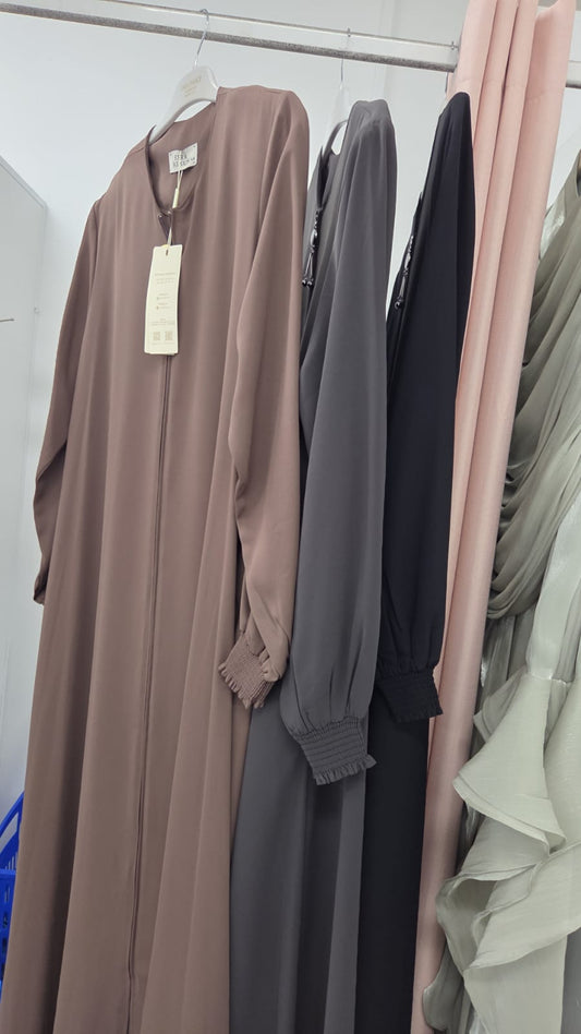 Black and light brown abaya 44