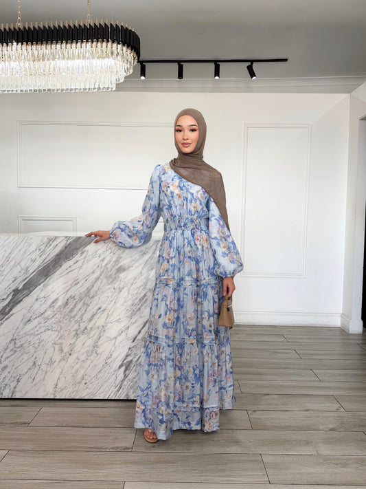Elodie Dress - Blue Floral