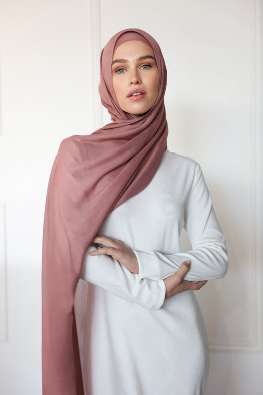 Dusty Pink Hijab Set - L